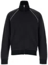 Gucci Navy Blue Gg Nylon And Jersey Zip Jacket In Blue