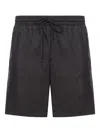 Gucci Cotton And Silk Bermuda Shorts With Allover Gg Logo In Black