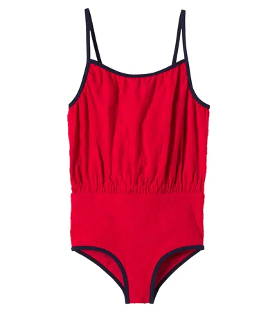 Gucci Kids' Gg Swimsuit In Red