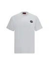 Gucci White Crewneck T-shirt With Double G Logo Embroidery On The Front In Cotton Man In White