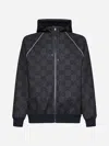Gucci Gg Technical Fabric Hooded Jacket In Grey,dark Grey