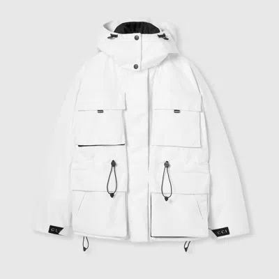 Gucci Gg Technical Fabric Jacquard Jacket In White