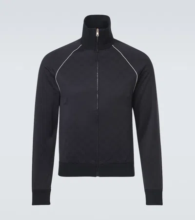 Gucci Gg Technical Jacquard Jacket In Blue