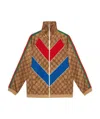 Gucci Gg Technical Jersey Jacket In Brown