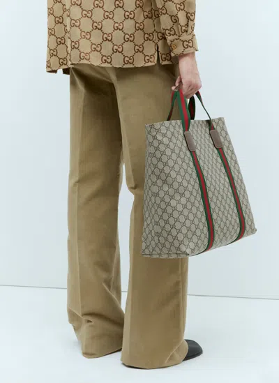 Gucci Gg Tender Medium Tote Bag In Beige