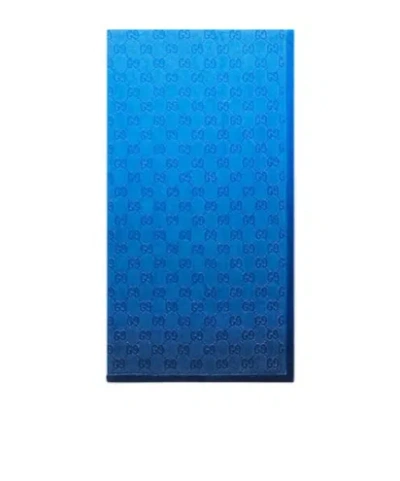 Gucci Gg Terrycloth Beach Towel In Blue