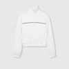 Gucci Gg Terrycloth Cotton Zip Sweatshirt In White