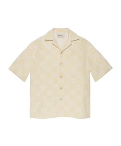 Gucci Gg Terrycloth Shirt In Gray