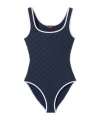 Gucci Gg Printed One-piece Swimsuit In Blue
