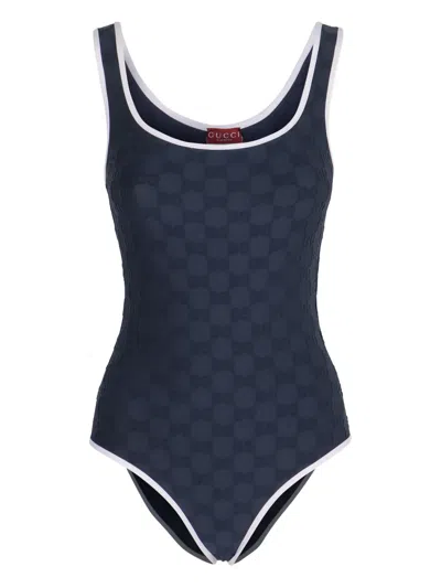 Gucci Gg Terrycloth Swimsuit In Blue