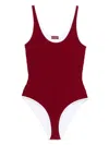 Gucci Costume Intero In Spugna Stretch Bordeaux Donna In Burgundy