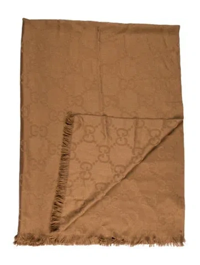 Pre-owned Gucci Gg Throw Blanket In Neutral