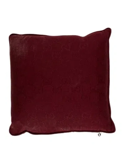 Pre-owned Gucci Gg Throw Pillow In Red