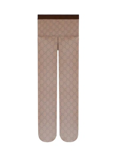 Gucci "gg" Tights In Brown