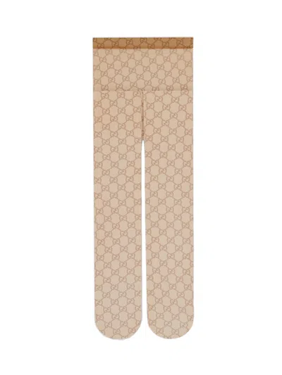 Gucci "gg" Tights In Sand