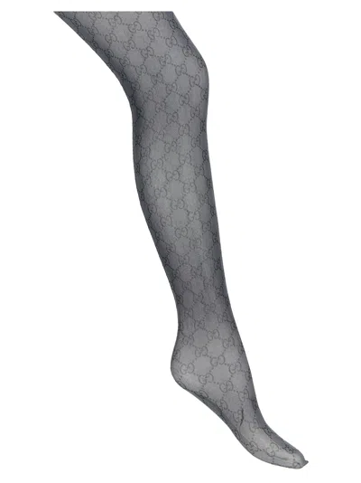 Gucci Gg Tights Socks Black In Gray