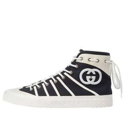 Gucci Gg Tortuga High Sneakers 'black White' In Multi