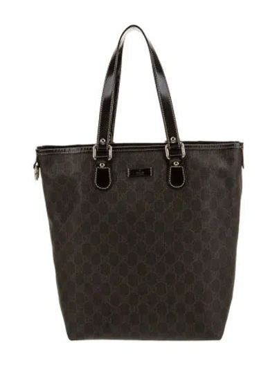 Pre-owned Gucci Gg Tote In Brown