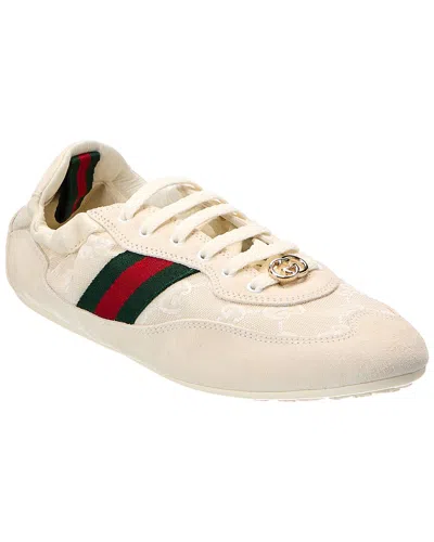 Gucci Gg Trainer Canvas & Leather Sneaker In Neutral