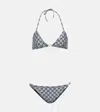 Gucci Gg Triangle Bikini In Blue