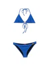 Gucci Halter Neck Triangle Bikini Top Hardware In Black