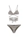 Gucci Gg Logo Triangle Bikini Set Adjustable In Blue