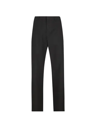 Gucci Tailored Trousers Subtle Pattern Belt Loops In Black