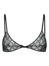 Gucci Embroidered Tulle Bra In Black