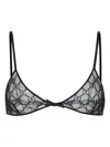 Gucci Embroidered Tulle Bra In Black