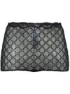 Gucci Sheer Fabric Culottes Lace Detailing In Black