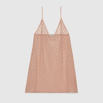 Gucci Gg Tulle Lingerie Dress In Pink