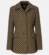 Gucci Gg Tweed Blazer In Green