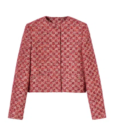 Gucci Gg Tweed Jacket In Red