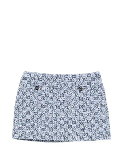 Gucci Gg Tweed Mini Skirt In Neutral
