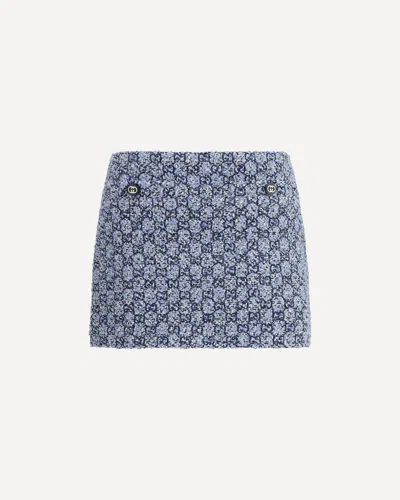 Gucci Women Gg Tweed Skirt In Blue