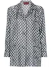 Gucci Womens Gg Supreme Oversized-fit Silk Shirt Blue White Mc In Blue