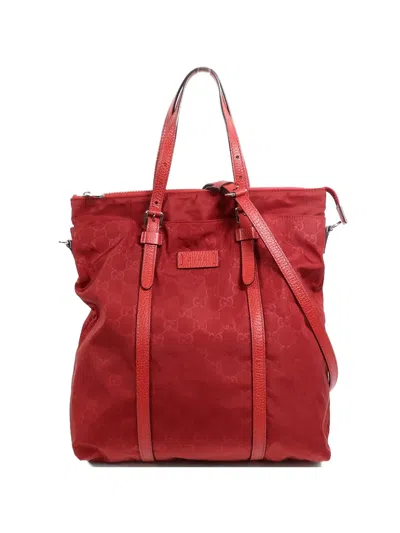 Pre-owned Gucci Gg Two-way Tote Bag In Red
