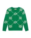 Gucci Gg Ufo-intarsia Wool Jumper In Green