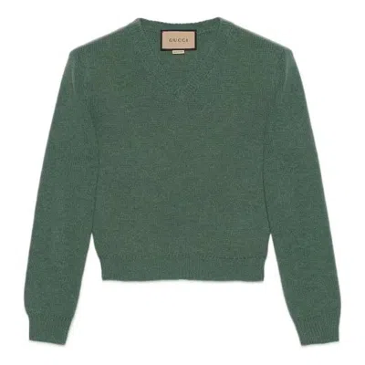 Gucci Gg V-neck Sweatshirt 'green'