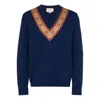 Gucci Gg V-neck Wool Sweater 'blue'