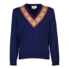 Gucci Gg V-neck Wool Sweater 'blue'