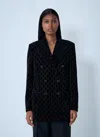 Gucci Gg Velvet Blazer In Black