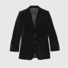 Gucci Jackett Aus Gg Samt In Black