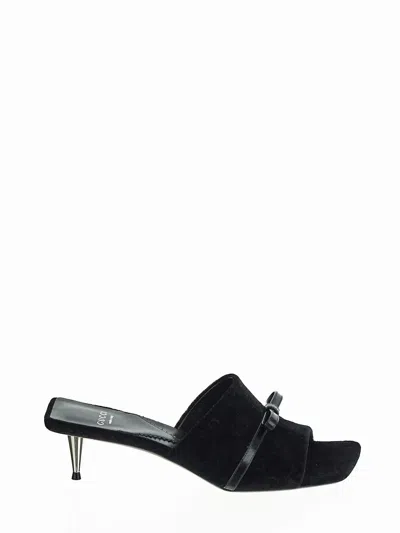 Gucci Gg Velvet Mules In Black