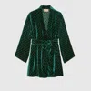 Gucci Belted Devoré-velvet Robe In Green