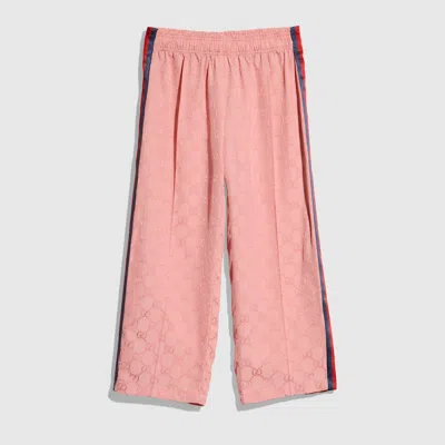 Gucci Kids' Gg Viscose Pants In Pink