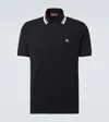 Gucci Gg Web Cotton-blend Polo Shirt In Black