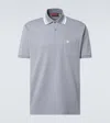 Gucci Gg Web Cotton-blend Polo Shirt In Blau