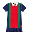 Gucci Gg Web Cotton Jersey Dress In Blue