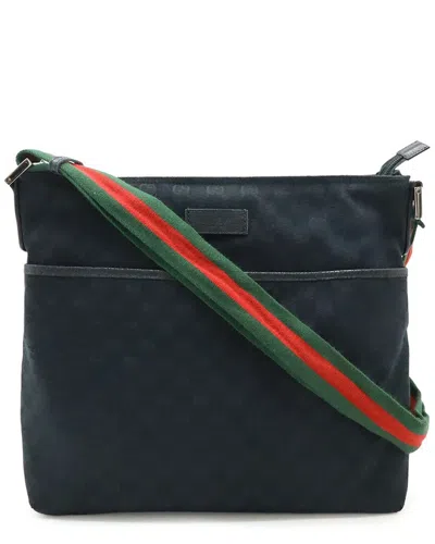 Pre-owned Gucci Gg Web Line Shoulder Bag (authentic Pre-loved)
